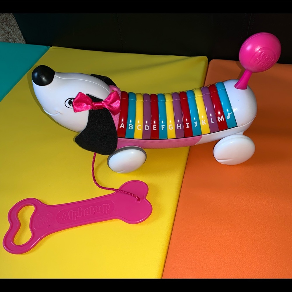 LEAPFROG ALPHA-PUP PUPPY ALPHABET TOY PULL PUSH LETTERS BUTTONS ABC LEARNING PET